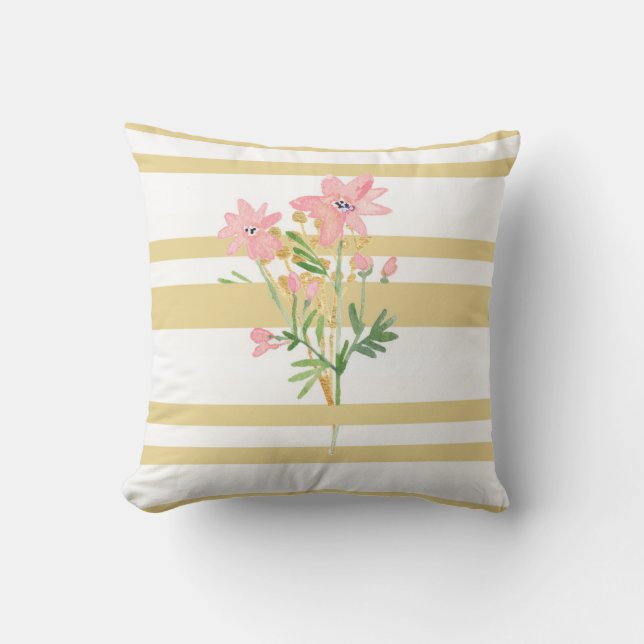 Rayure et coussin floral (Recto)