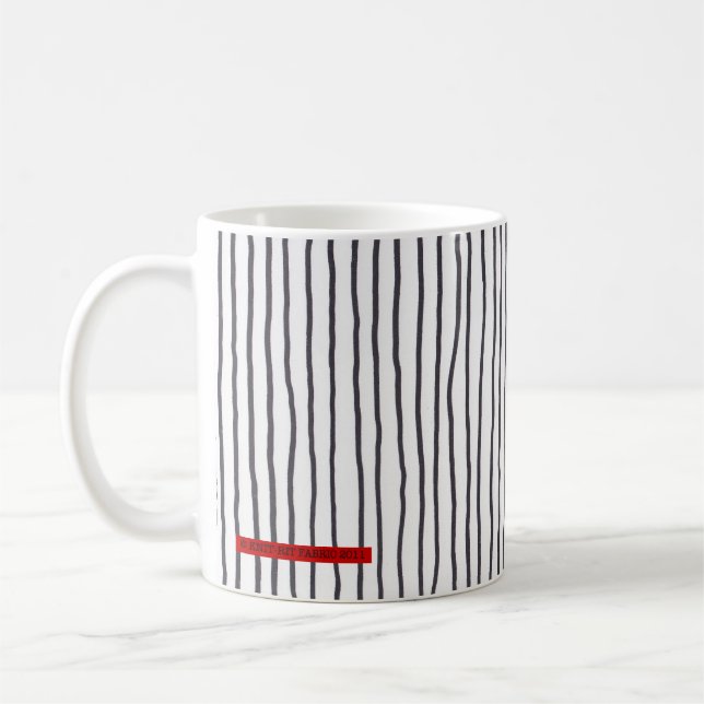 Rayure ivre - verticale. blanc - tasse (Gauche)
