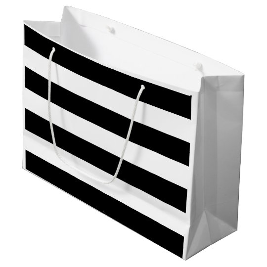 Rayure noire et blanche de douche nuptiale grand sac cadeau
