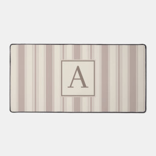 Rayure rustique initiale beige et taupe de ferme