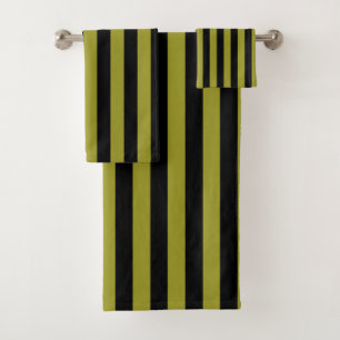 Rayure verticale noire et vert olive