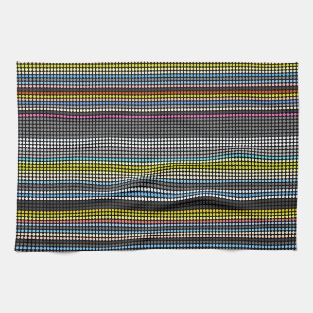Rayures à points rétro Rainbow Serviette de cuisin (Horizontal)