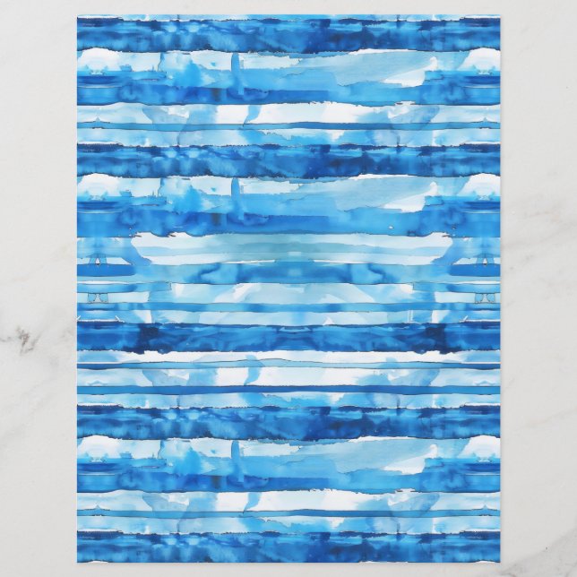 Rayures aquarelles bleues SCV 1 (Devant)