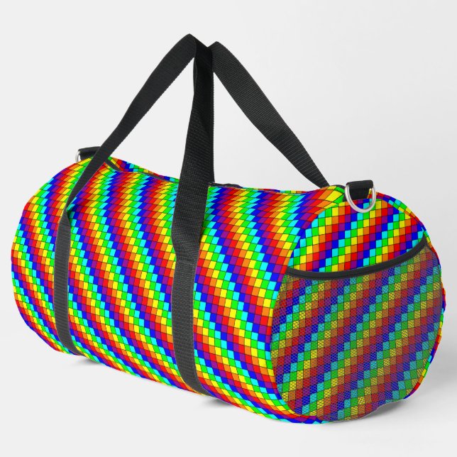 Rayures Arc-en-Ciel - Sac de Sport (Coin droit)