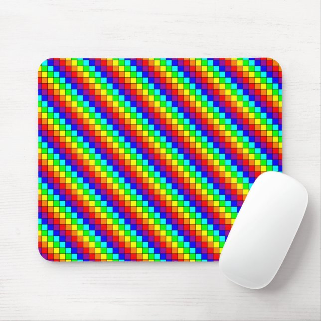 Rayures Arc-en-ciel - Tapis de Souris (Avec souris)