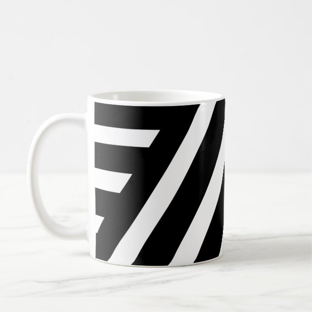 Rayures blanches et noires sur un mug classique (Gauche)