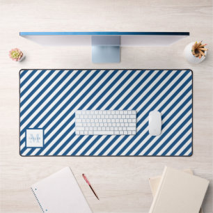 Rayures Bleues Classiques Monogramme