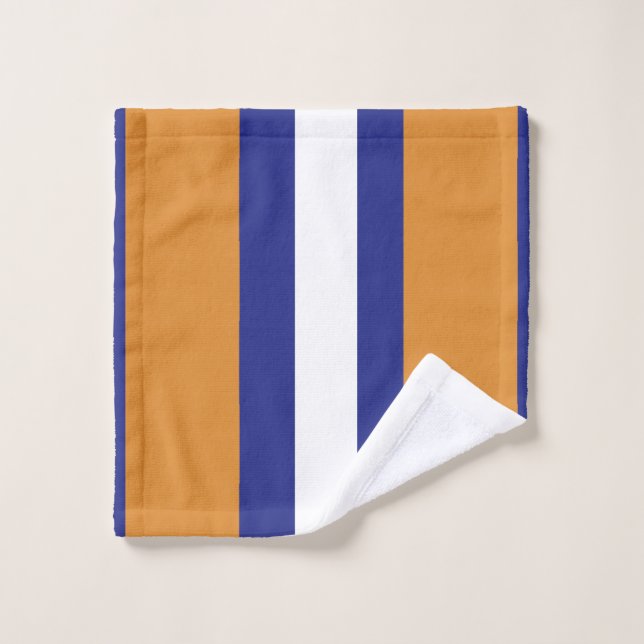 rayures Brown, bleu marine et blanc (Gant de toilette)