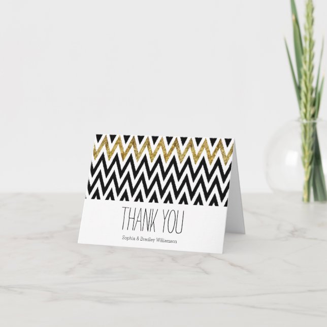 Rayures Chevron Or et Noir Merci (Devant)