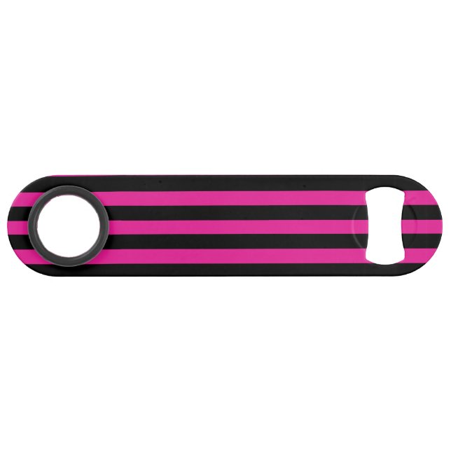 Rayures de bonbon fuchsia et noir (Dos Horizontal)