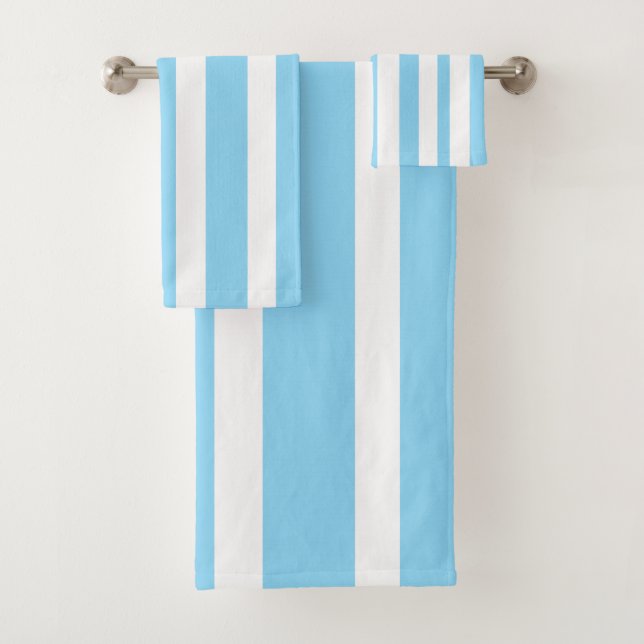 Rayures de cabane bleu pastel blanc (En situation)