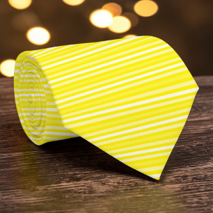 Rayures de couleur jaune vif Cravate