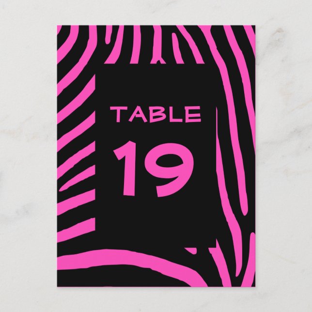 Rayures de zèbre rose numéro de table (Devant)