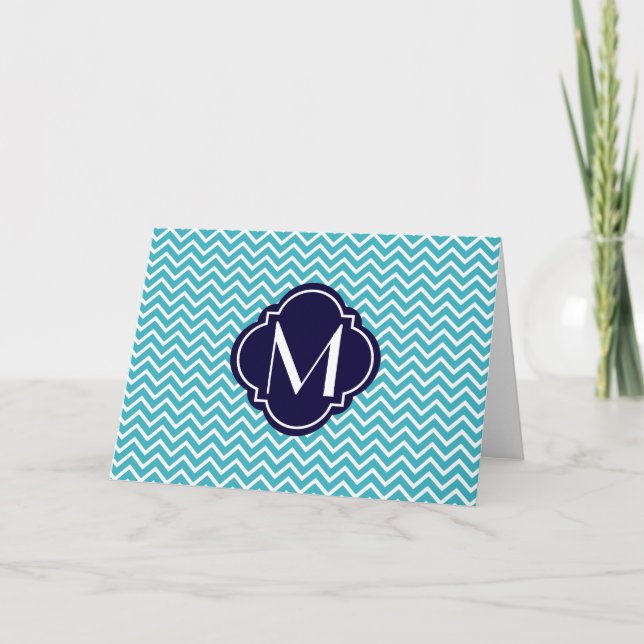 Rayures de zigzag de Chevron avec le monogramme (Devant)