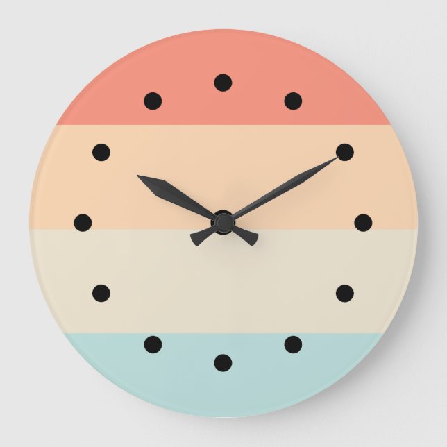 Rayures design Cuisine Motif Horloges Décor Mur (Recto)