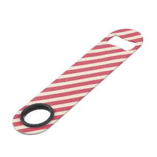 Rayures diagonales blanc antique et rouge brique