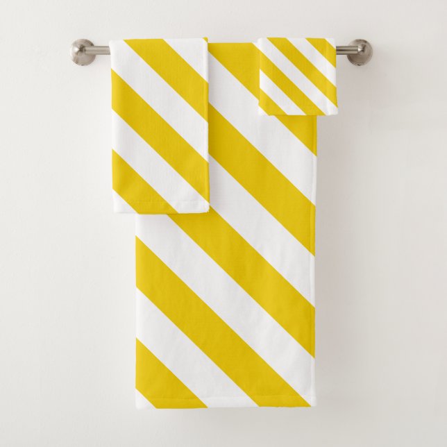 Rayures diagonales jaunes et blanches (En situation)