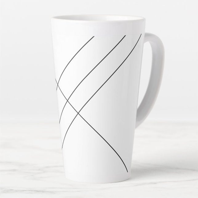 Rayures diagonales sur mug à café noir et blanc (Angle droit)