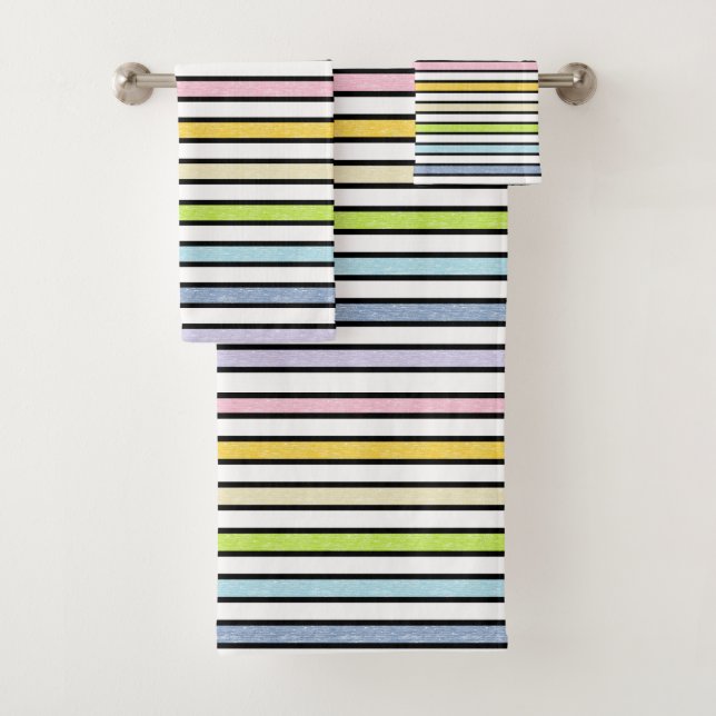 Rayures en pastel statiques d'arc-en-ciel décrites (En situation)