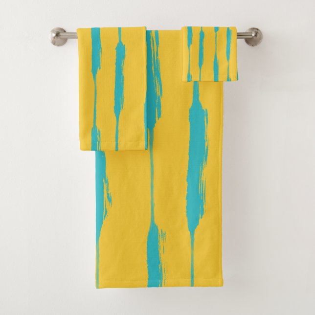 Rayures encrées jaune et turquoise (En situation)