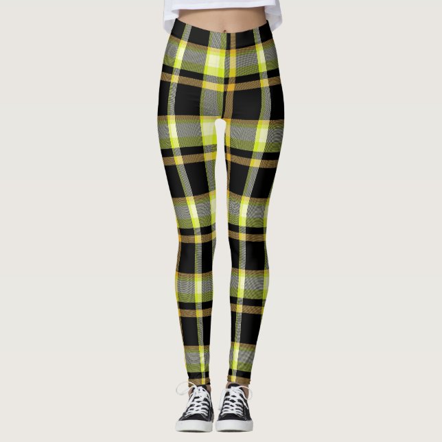 Rayures Épaisses, Leggings à Carreaux (Devant)