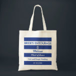 Rayures et sac de l'entourage de la jeune mariée<br><div class="desc">Ce sac moderne est idéal pour un mariage de destination, ou un mariage avec un thème de plage ou d'été. Il comporte les rayures horizontales dans deux couleurs avec une ancre dans une des rayures. Ce sac fait un cadeau parfait pour une domestique d'honneur, les demoiselles d'honneur, la mère de...</div>