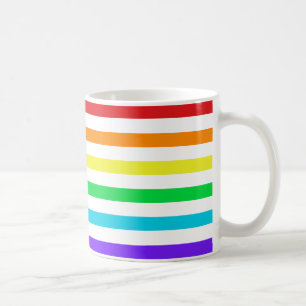 Rayures horizontales d'arc-en-ciel 1 tasse
