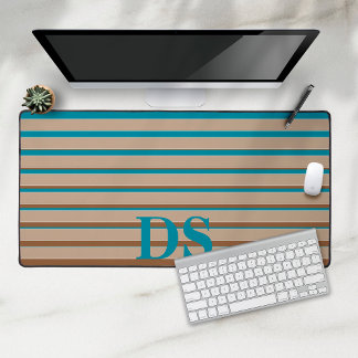 Rayures horizontales Monogramme Brown et bleu