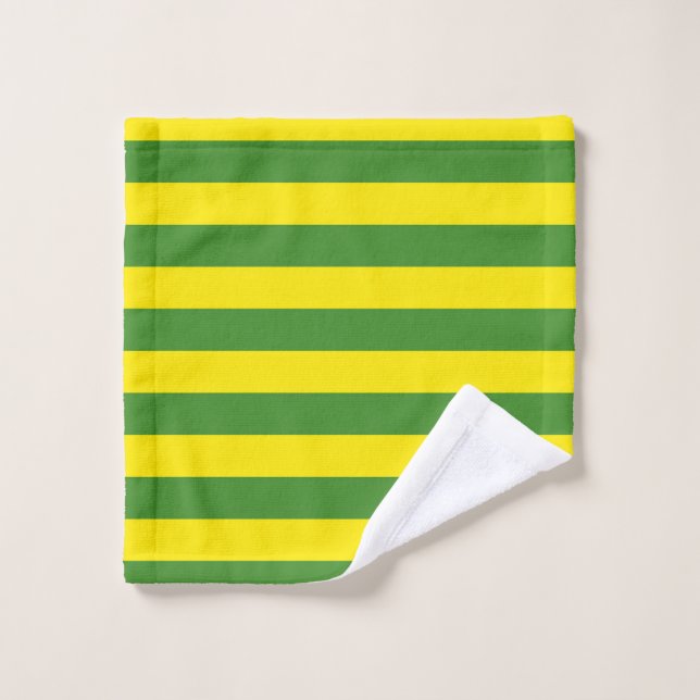 Rayures jaunes et vertes (Gant de toilette)