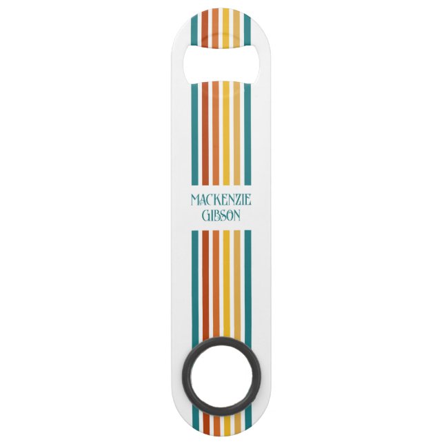 Rayures minimalistes monogrammées rétro (Devant)