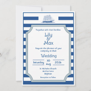 Rayures Nautiques - Faire-part de mariage