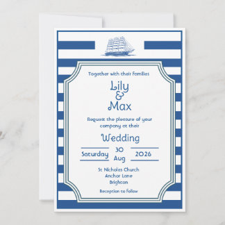 Rayures Nautiques - Faire-part de mariage