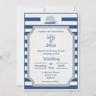 Rayures Nautiques - Invitation de mariage