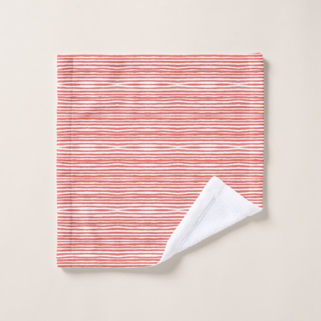 Rayures orange, lignes  (Gant de toilette)