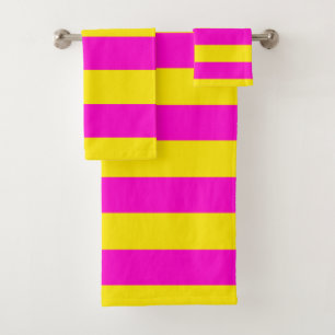 Rayures rose vif et jaune canari