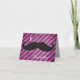 Rayures roses, moustache d'I vous cartes de note