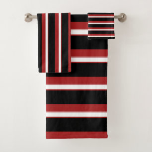 Rayures rouges blanches noires chic