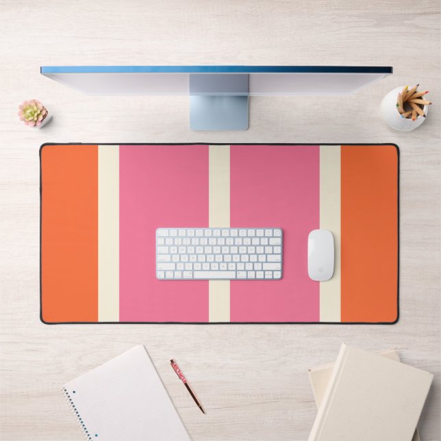 Rayures Simples en Rose, Orange et Crème (Bureau 1)