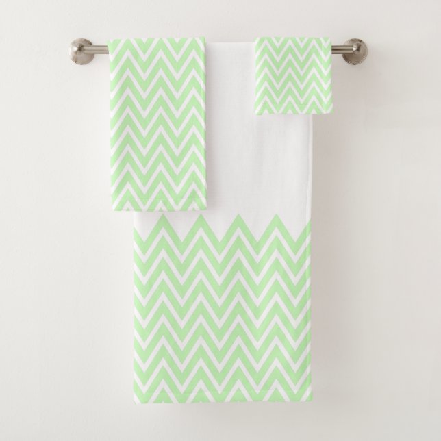Rayures vert citron et blanc en chevron (En situation)