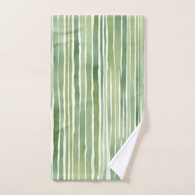 Rayures Vertes  (Serviette à main)