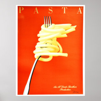 RAZZIA PASTA Al Dente Poster Art Déco Style