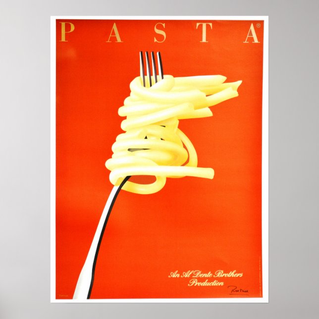 RAZZIA PASTA Al Dente Poster Art Déco Style (Devant)