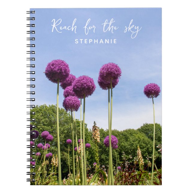 Reach for the Sky Purple Alliums Carnet (Devant)