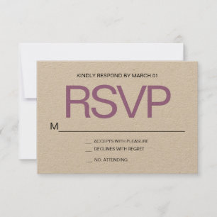 Réaction minimaliste moderne du Mariage Kraft RSVP