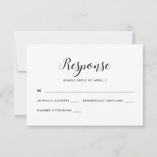 Réaction Rsvp minimaliste Noir et Blanc Mariage