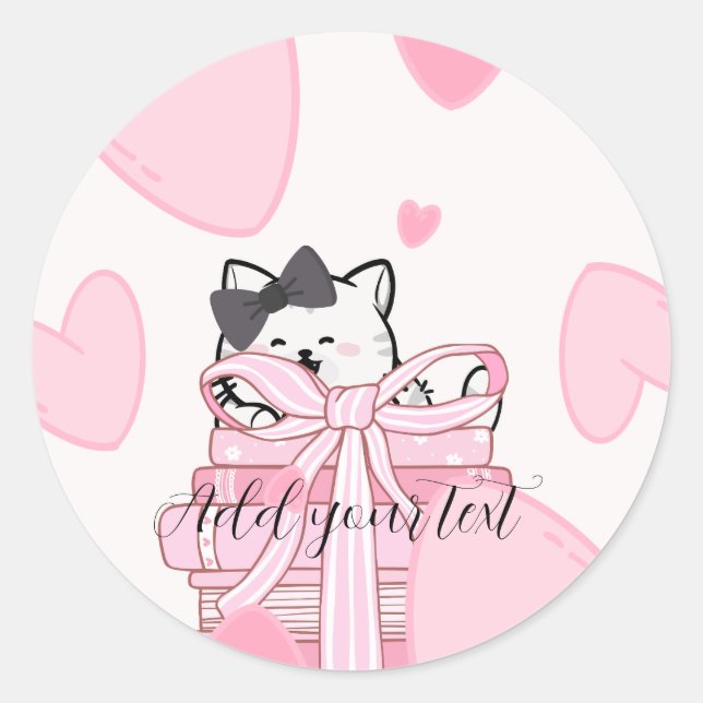 Read • Love • Stick – Cat & Book Sticker (Devant)