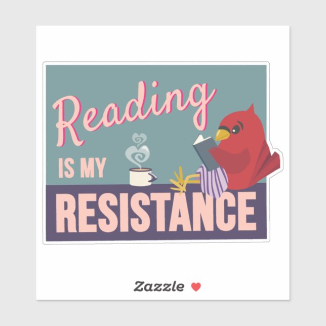 Reading is My Resistance Purple Rectangle sticker (Feuille)