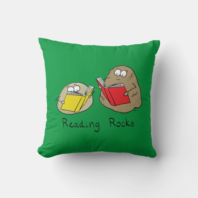 Reading Rocks Funny Coussin de livre (Recto)