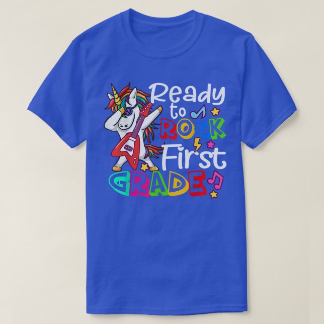 Ready To Rock First Grade Back To School T-Shirt (Design devant)