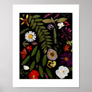Real Flower Art Summer Cottage Garden Poster